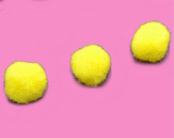 30 tassels round 20mm yellow