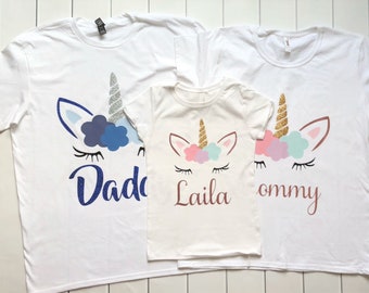 Unicorn family shirt | Etsy
