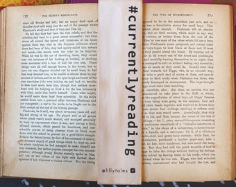 CURRENTLY READING wooden bookmark | Lillytales