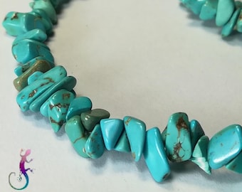 Set of 60 turquoise chips