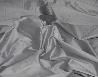 55" Wide - SILVER Premium Faux Silk Fabric - Shantung Dupioni Faux Silk Fabric - By the Yard