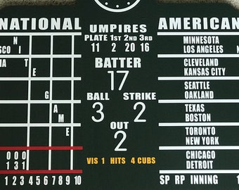Wrigley Field Scoreboard Chicago Cubs Collectible Small Sign Memorabilia MLB - 24" Wide - Chicago Cubs Scoreboard Wrigley Scoreboard Cubs