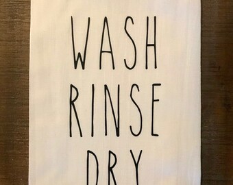WASH RINSE DRY Kitchen Towel