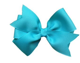 Turquoise hair bow - hair bows, girls hair bows, toddler hair bows, baby bows, girls bows, big hair bows, hair clips, baby hair bows, bows