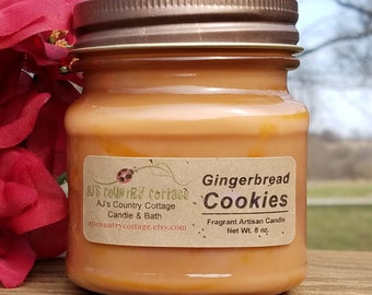 GINGERBREAD COOKIES CANDLE - Gingerbread Candles, Christmas Candles, Holiday Candles, Cookie Candles, Scented Candles, Strong Candles