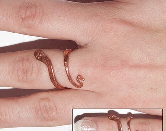 Handmade Copper Snake Ring. One size fits all.