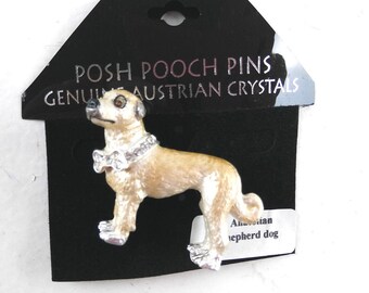 Posh Pooch Lanren-Spencer Pin Brooch Anatolian Shepherd Dog Austrian Crystals