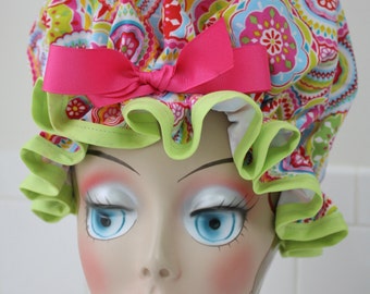 Shower Cap Waterproof Washable "Kaleidoscope" Shower Cap