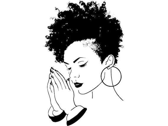 Women Praying Nubian Princess Queen Afro Hair Style Beautiful