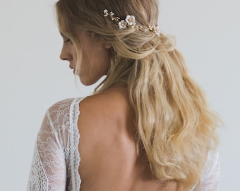 POETIC | floral bridal hair vine, boho bridal headpiece, floral wedding hair piece