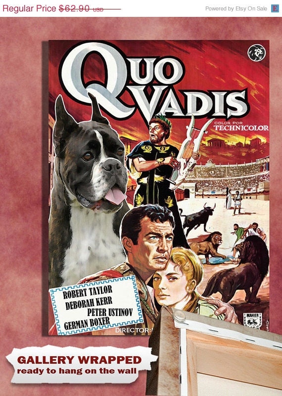 Boxer Dog Vintage Movie Style Poster Canvas Print Perfect