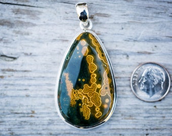 Orbicular Jasper Pendant - Ocean Jasper Necklace - Orbicular Jasper - Ocean Jasper Gemstone Pendant - Ocean Jasper Jewelry