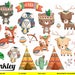 Tribal Animal Clipart, Tribal Animal Clip Art, Tribal Animal Png, Bear Clipart, Deer Clipart, Fox Clipart, Tent Clipart, Owl Clipart