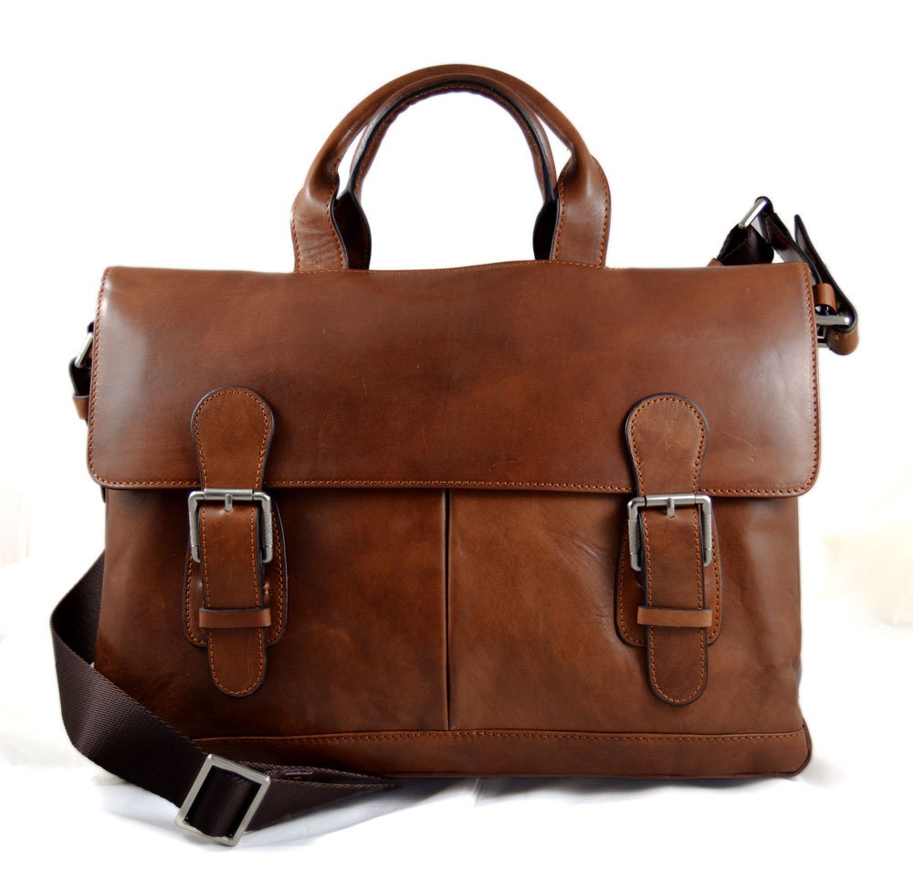 Leather messenger briefcase document bag office bag leatherbag