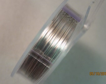 26 gauge, Artistic Wire, Non-Tarnish Silver, Single Strand, 0.017-inch / 0.40mm diameter - Available on 30 yard / 27m Spools