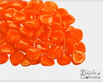 Opaco arancione Ceca rosa petalo perline 7 x 8 mm, 50 pz (8325)