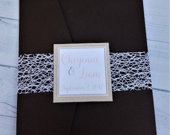 Rustic Elegant Floral Wedding Invitation