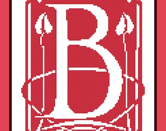 Morris Initial B Needlepoint pattern PDF download