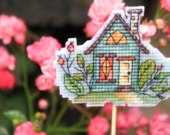 House cross stitch pattern - cute house- modern cross stitch - home decor - pattern pdf - small and easy cross stitch - cute cross stitch