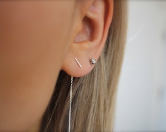 Threader Earrings,chain earrings, dangle earrings,earrings, silver earrings,Sterling silver,chain threader,long earrings,minimalist earrings