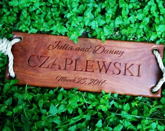 Custom Engraved Tree Swing - Brazilian Walnut