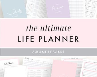 life planner, daily planner, lifestyle planner, printable planner pages, filofax a5, printable planner inserts, planner binder, a4, letter