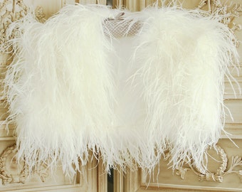 Luxury ostrich feather bolero/feather shrug/wedding bolero/feather jacket/bridal bolero/mother of the bride bolero/wedding wrap/bolero