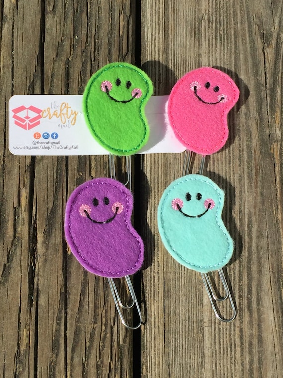 Jelly Bean Clip/Planner Clip/Bookmark. Easter planner clip. Four colors to choose from