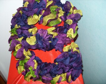 Froufrou multicolored fancy yarn scarf