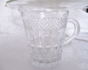 IMPERIAL CAPE COD glass jug, clear glass mini cream jug for tea parties, weddings, luncheons, excellent condition