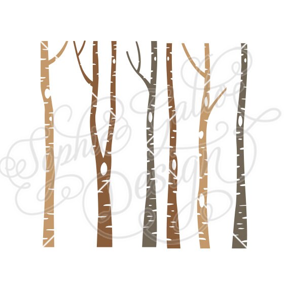 Download Winter Birch Tree Forest SVG PNG DXF digital download files