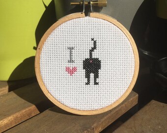 I Love Cat Butts Cross Stitch