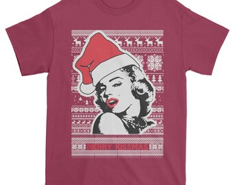 Merry Kissmas Ugly Christmas Mens T-shirt
