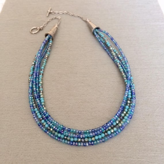 collier perle bleu turquoise