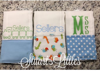 SHIPS FAST! Personalized Burp Cloth (set of 3 )