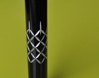 Vintage Conrah Cristillium Black anodised aluminium vase or candle holder Wales 1970s