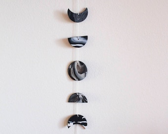 Black & White Moon Phase Wall Hanging