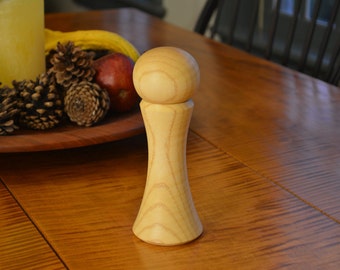 Handturned Wooden Pepper Mill - Curly Ash - 7 in. tall