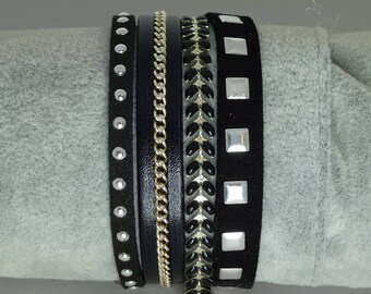 suede and leather Cuff Bracelet