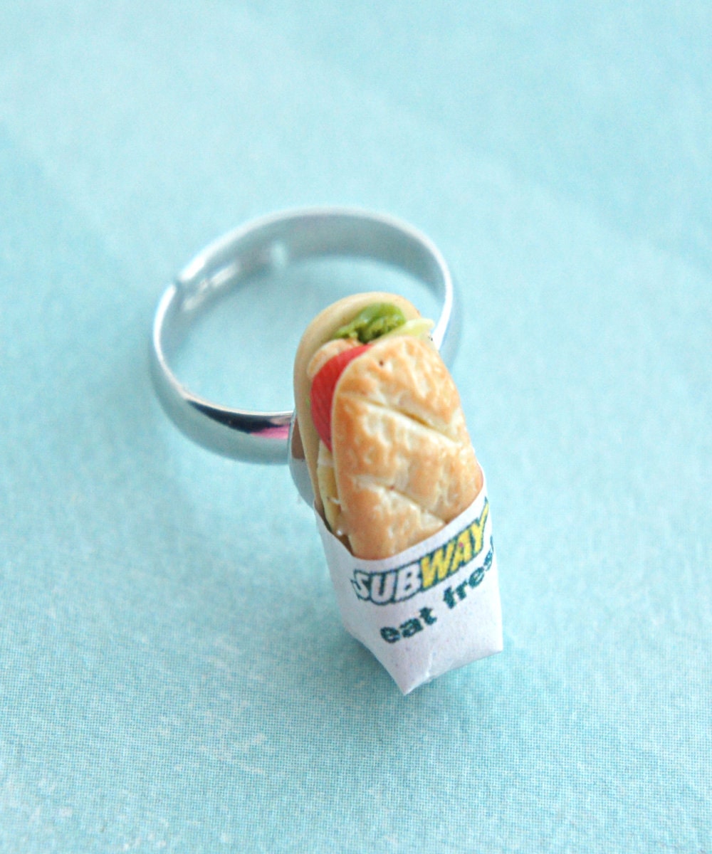 subway sandwich ring miniature food sub sandwich ring fast