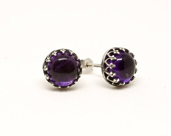Amethyst Stud Earrings