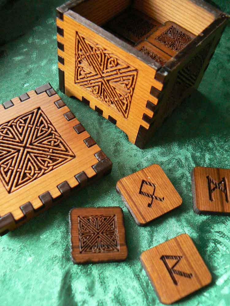 Celtic Square Elder Futhark Rune Cube