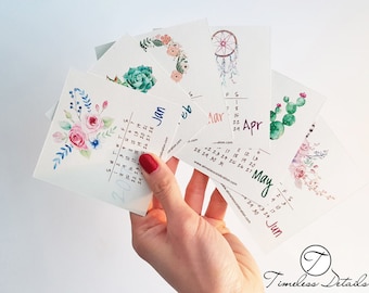 Cute Mini Boho Desk Calendar 2018
