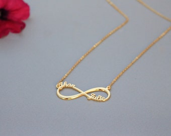 Personalized Infinity Necklace in Sterling Silver - Promise Necklace - Silver Necklace - Christmas Gift - Valentine Gift