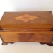 Music box jewelry box inlaid wood vintage antique mahogany rosewood satinwood marquetry wooden box handmade