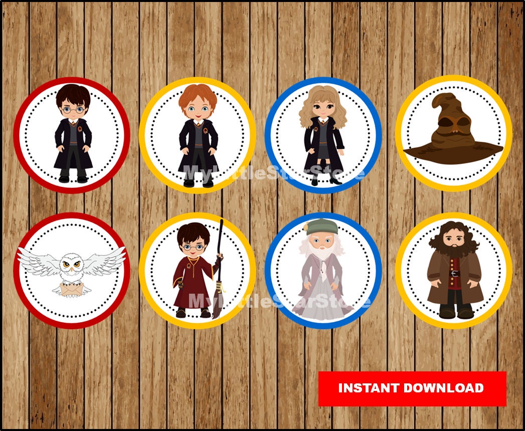 Harry Potter Cupcakes Toppers Printable Harry Potter Toppers