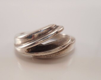 Vintage Modernist Sterling Silver Band Ring Size 6