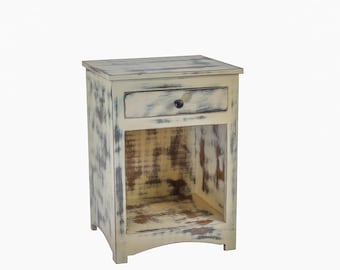 Small Rustic Accent Table With Drawer