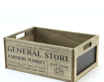General Store Wooden Crate with Chalkboard - 8BX130