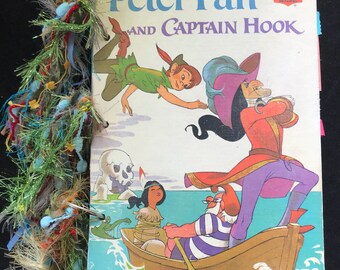 Junk Journal, Art Journal, Smash Book made with vintage children's Peter Pan book cover